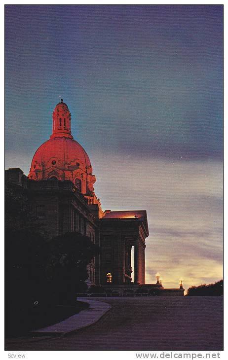 Sunset View Of The Alberta, Legislative Building, Edmonton, Alberta, Canada, ...