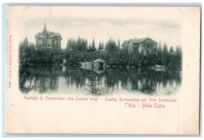 Štrbské Pleso Slovakia Postcard Csorba Restoration Und Villa Szentivanyi 1900
