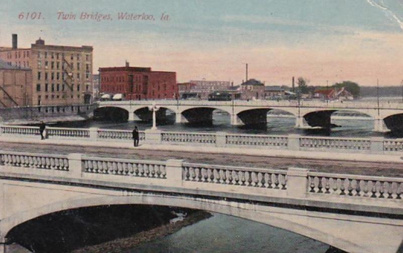 Iowa Waterloo Twin Bridges 1914