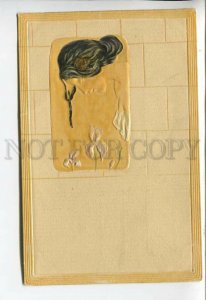 443955 Raphael KIRCHNER Akropolis Muse Iris ART NOUVEAU postcard MMP #8 Embossed