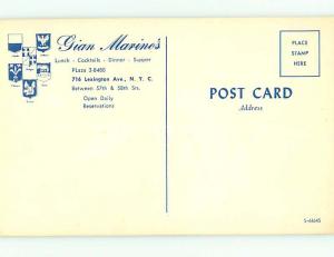 Unused 1950's GIAN MAVINO'S RESTAURANT Manhattan - New York City NY v8344