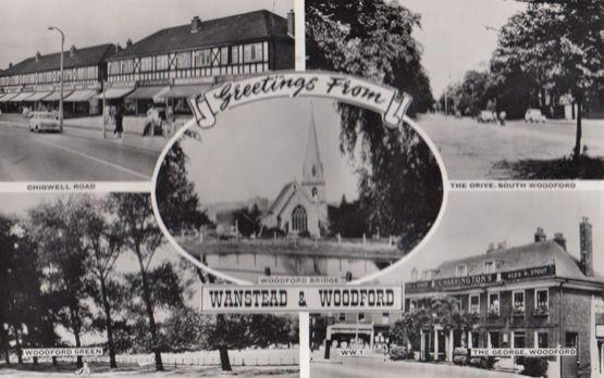 Wanstead Woodford Chigwell Road George Inn Green Drive 1950s Real Photo Postcard