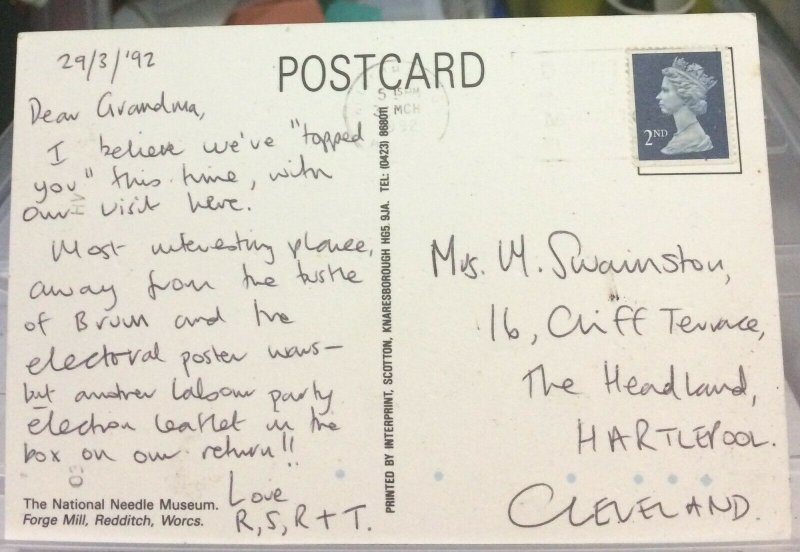 England National Needle Museum Forge Mill Redditch - posted 1992