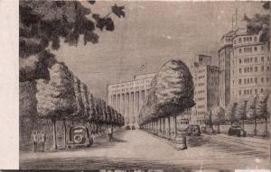 TOKYO JAPAN~ONE OF THE AVENUES NEAR HIBIYA PARK~T MIKI ETCHING POSTCARD