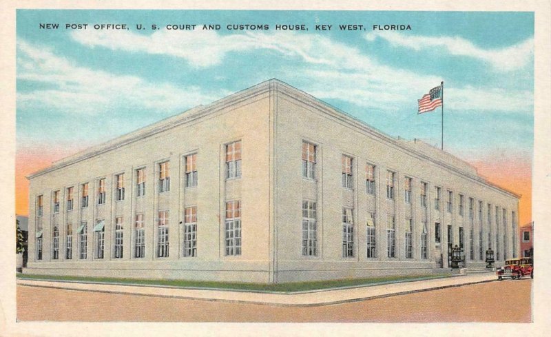 KEY WEST, FL Florida  NEW POST OFFICE, COURT & CUSTOM HOUSE   c1920's Postcard
