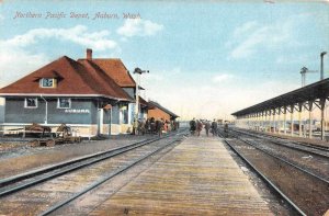 Auburn Washington Northern Pacific Depot Exterior Vintage Postcard KK633