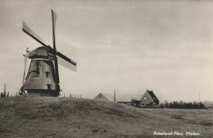 Netherlands Ameland Nes Molen Vintage RPPC 03.74