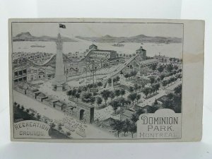 Recreation Grounds Dominion Park Montreal Antique Sketch Art Drawing Postcard