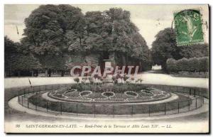 Postcard Old Saint Germain Laye Rond Point de la Terrasse and Allee Louis XIV