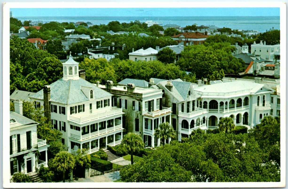 Postcard Roof tops of Charleston, South Carolina near the famous