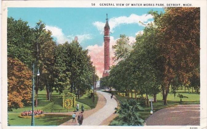 Michigan Detroit General View Of Water Works Park Curteich