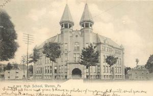 Vintage Rotograph A 3915 Postcard High School Warren PA