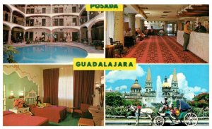 HOTEL POSADA GUADALAJARA,MEXICO.VTG POSTCARD*D12 