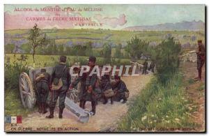 Old Postcard Our Army in action 75 mint Alcohol Mathias Freres Marseille