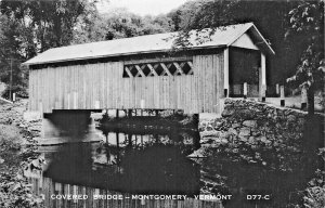 MONTGOMERY VERMONT~COVERED BRIDGE~REAL PHOTO POSTCARD