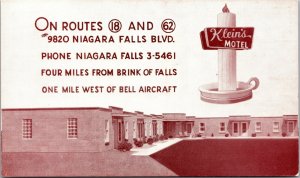 Postcard Klein's Motel in Niagara Falls, New York~1010