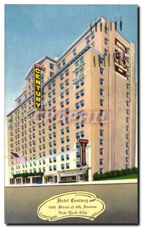 Postcard Old Hotel Century East of Broadway New York