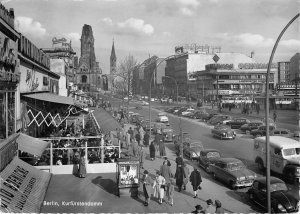 US31 volkswagen beetle  Germany Berlin kurfurstendamm church ruins 1957