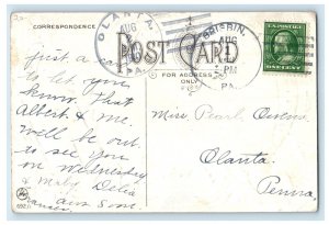 1910 Little Boy Riding Horse Dog Racing Souvenir From Brisbin PA Postcard