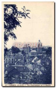 Old Postcard Corbeil view Panoramic Mill