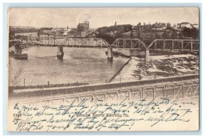 1908 Kennebec River at Waterville Maine ME Antique RPO Posted Postcard