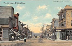 Hibbing Minnesota Third Avenue Street Scene Antique Postcard K104129