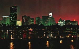 Vintage Postcard Miami's Skyline from the Dodge Island Causeway FL Florida