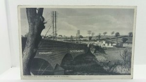 Vintage Postcard The Border River Bridge Posted by Sailor during WW2 Dec 1941