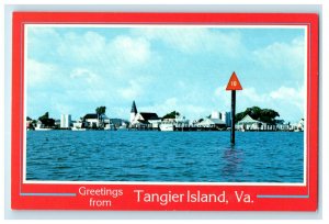 c1960s Tangier Harbor, Greetings from Tangier Island, Virginia VA Postcard