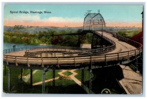 Hasting Minnesota Postcard The Spiral Bridge Exterior View 1914 Vintage Antique