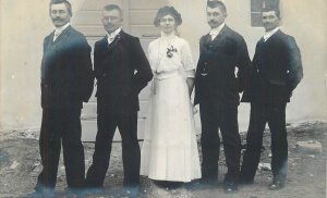 B588 Early 20th century wedding or family event anonymous people formal attire