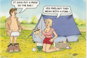 It says put a brick in the bag!....  Modern risque English risque humour pc