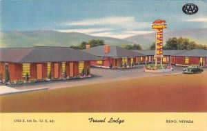 Reno Nevada Travel Lodge Linen Vintage Postcard AA22643