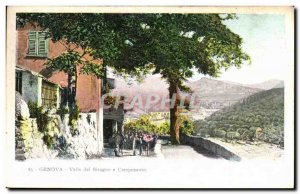 Old Postcard Genova Valle Del Bisagno E Camposanto