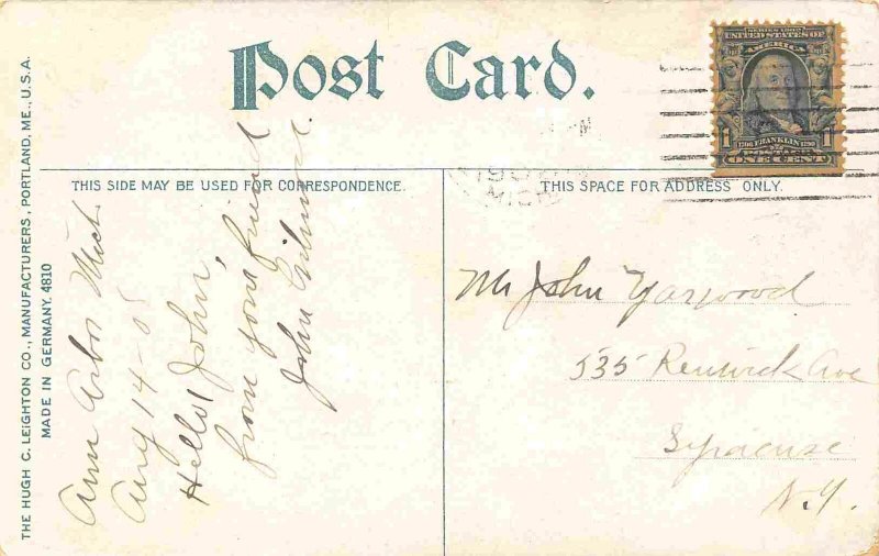 State Street from Campus Ann Arbor Michigan 1908 postcard