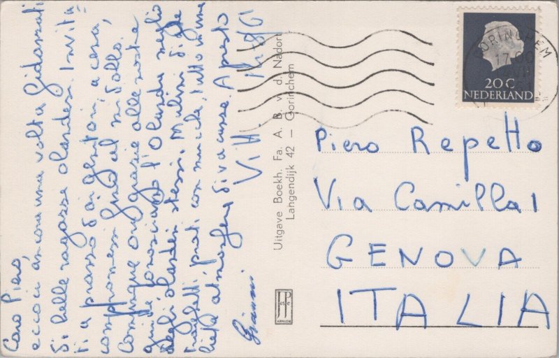 Netherlands Gorinchem Korenmolen Vintage RPPC 09.76