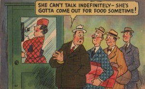 telephone postcard: She Can't Talk Indefinitely