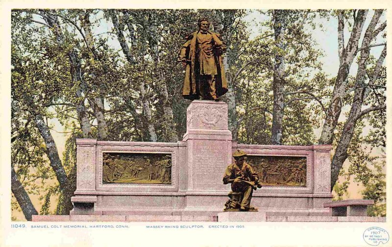 Samuel Colt Memorial Massey Rhind Sculptor Hartford Connecticut 1910c postcard