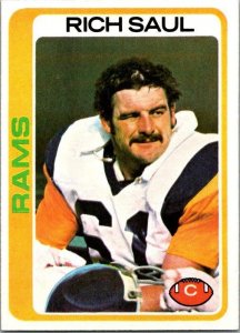 1978 Topps Football Card Rich Saul Los Angeles Rams sk7376