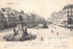 FRANKFURT am MAIN GERMANY~GOETHEPLATZ u GUTENBERG DENKMAL~1903 PHOTO POSTCARD