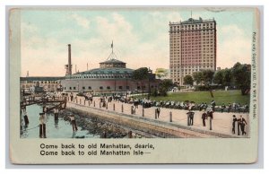 Come Back To Old Manhattan Dearie New York Postcard c1909 Postmark