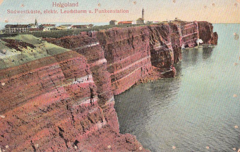 Germany Panorama of the South West Coast of Helgoland Lighthouse & Radio Station