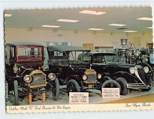 Postcard Cadillac, Model T Ford, Brewster & Fire Engine, Fort Myers, Florida