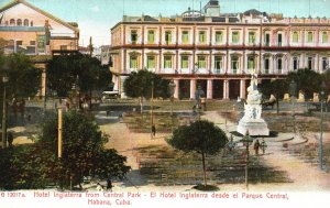 Vintage Postcard Hotel Inglatera From Central Park Landmark Havana Cuba