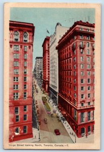 Toronto Ontario Canada Postcard Yonge Street Looking North 1947 Vintage Antique