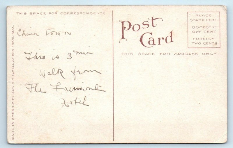 SAN FRANCISCO, CA California ~ CHINATOWN Scene-BULLETIN BOARD c1910s  Postcard