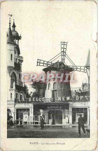 Old Postcard Paris Moulin Rouge Beautiful New York