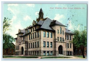 1909 East Waterloo High School Building Campus Waterloo Iowa IA Antique Postcard 