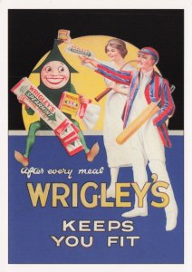Wrigleys Mint Chewing Gum Cricket Advertising Poster Postcard