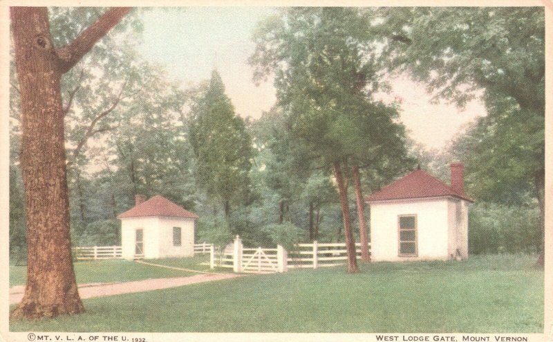 Mount Vernon VA-Virginia, West Lodge Gate Vintage Postcard c1910